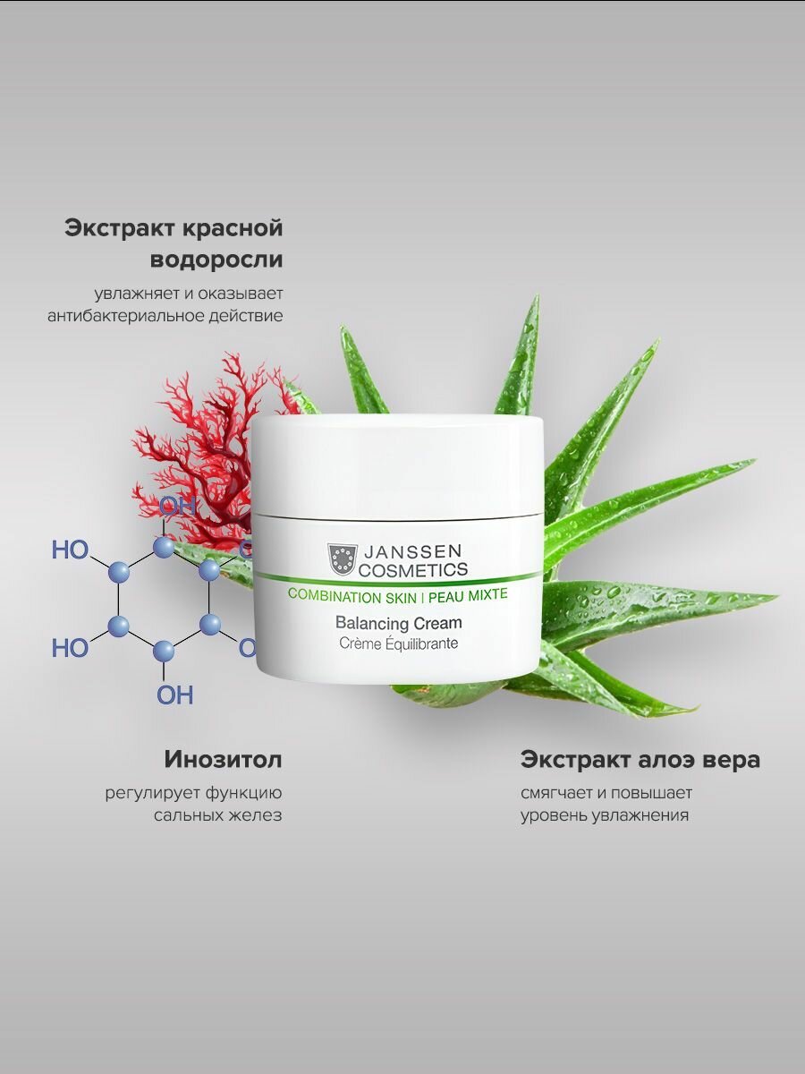 Janssen Cosmetics Крем для лица матирующий, балансирующий, для комбинированной кожи Balancing Cream 50 мл. — фото 1