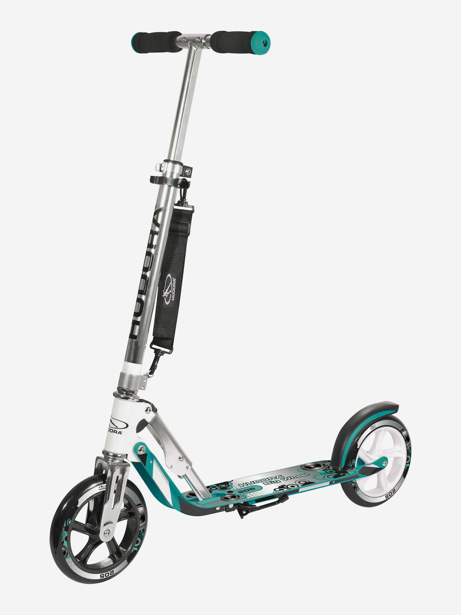 Самокат HUDORA "Big Wheel", складной, с регулировкой руля, алюминиевый сплав, серебристый