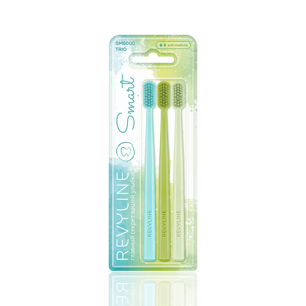 Набор зубных щеток Revyline SM6000 Smart Trio, Limpet shell + White grape + Lime cream