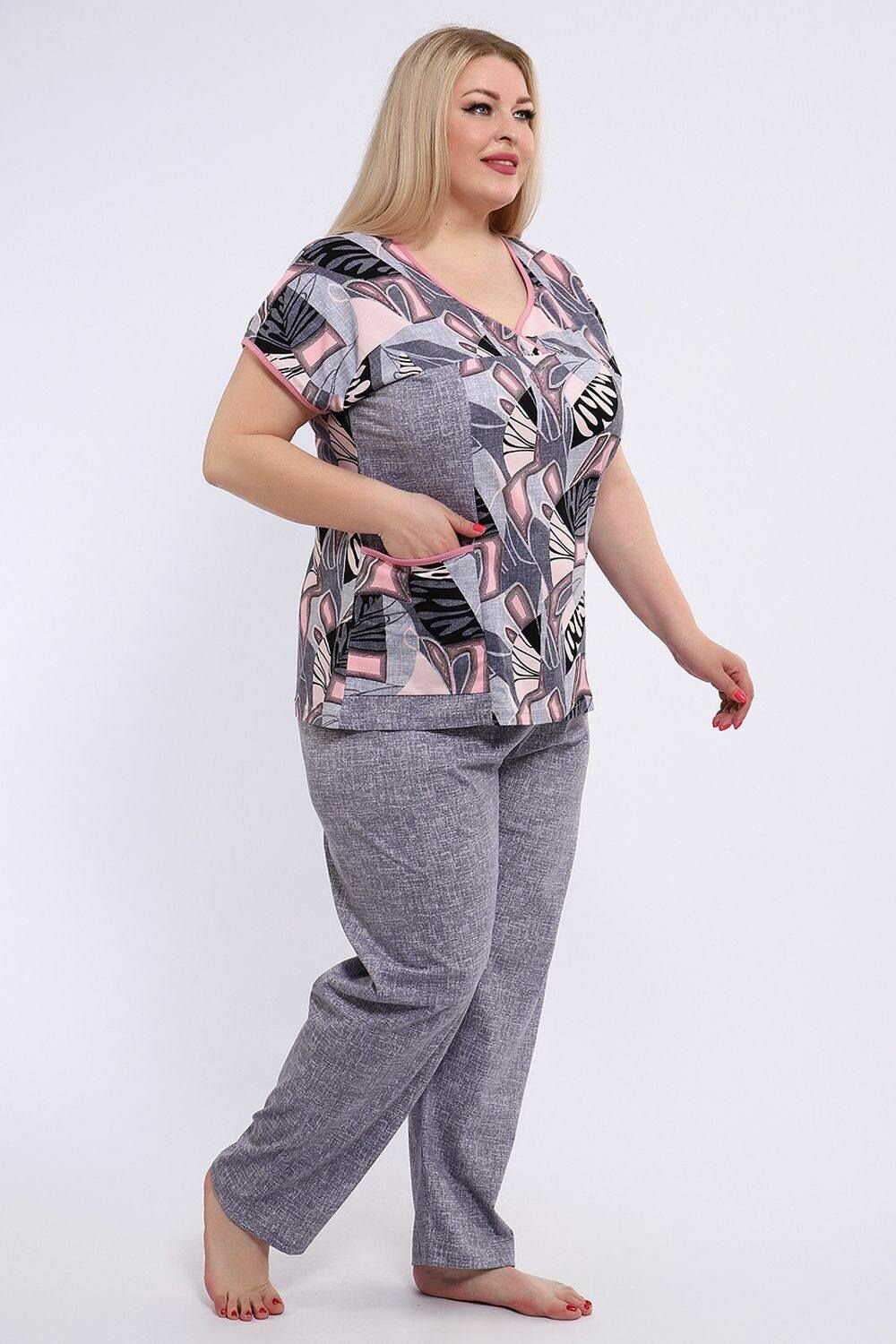 Комплект Натали Базовая коллекция, размер 54, серый, серый — фото 1