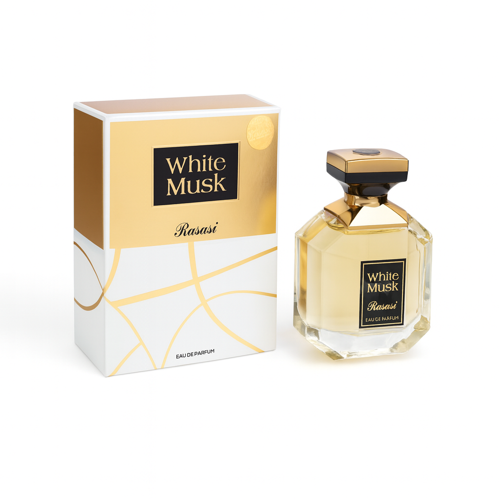 Rasasi White Musk Eau de Parfum 100 мл — свежо-пряный старт, ароматическая лаванда, древесная база