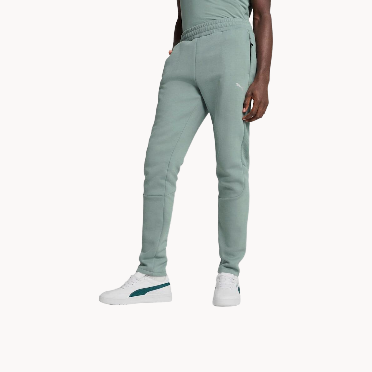 Брюки спортивные PUMA EVOSTRIPE, размер S, зеленый — фото 1