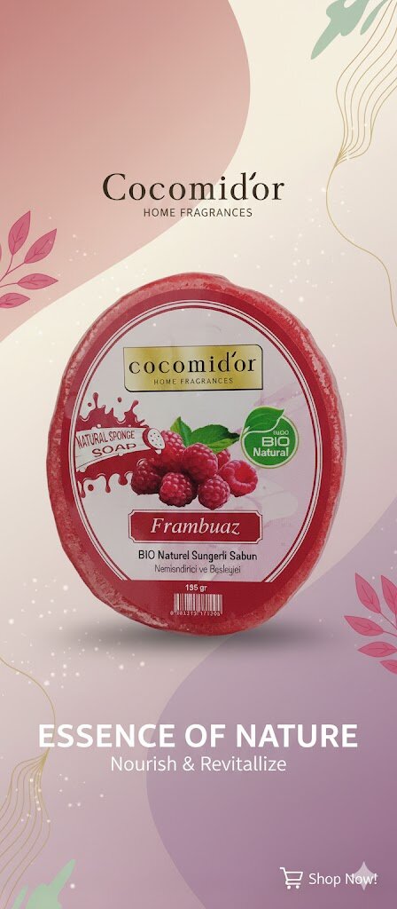 Cocomidor Малина — инновационное мыло и мочалка 2-в-1 для бережного очищения, ежедневного ухода за кожей тела