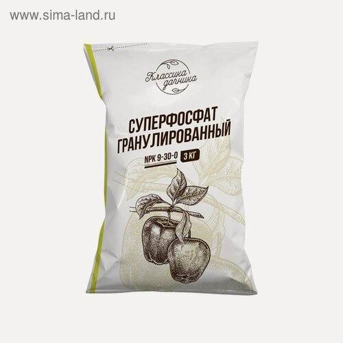 Изображение товара Удобрение минеральное «Суперфосфат гранулированный», 3 кг, от производителя "Классика дачника"