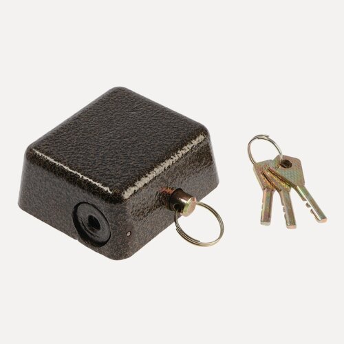 Изображение товара Замок навесной гаражный тундра, 80 мм, 3 ключа, 1 штука, черный