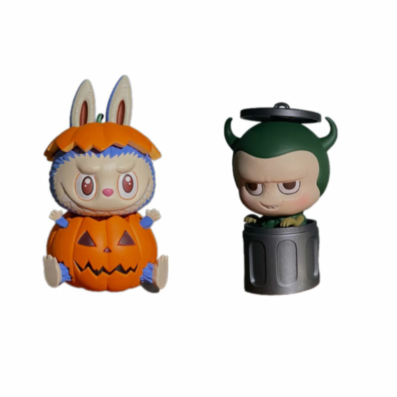 Конструктор POP MART LABUBU Monster Carnival Collection, полный набор, Унисекс, комплект Confirmed-Pumpkin Monster+Trash Can Monster (Open)