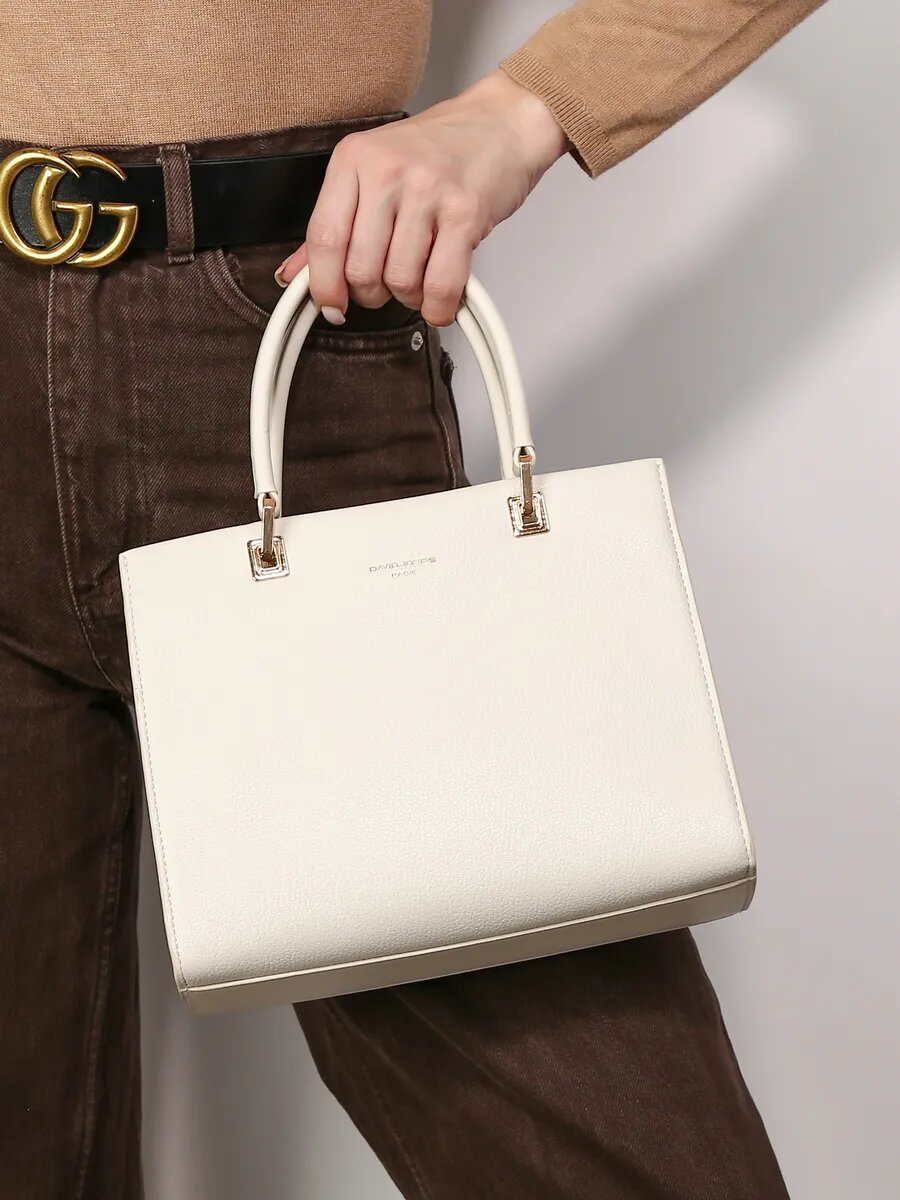 Сумка тоут DAVID JONES, слоновая кость — фото 1