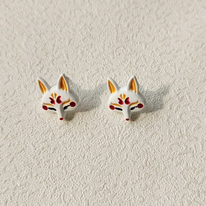 Серьги пусеты, размер 13 мм, красный/белый — фото 1