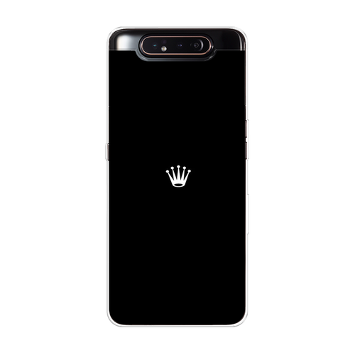 Силиконовый чехол на Samsung Galaxy A80 / Самсунг Гэлакси A80 Белая корона на черном фоне