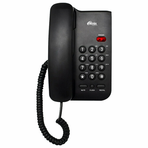 Телефон RITMIX RT-311 black телефон проводной ritmix rt 311 чёрный телефонный аппарат