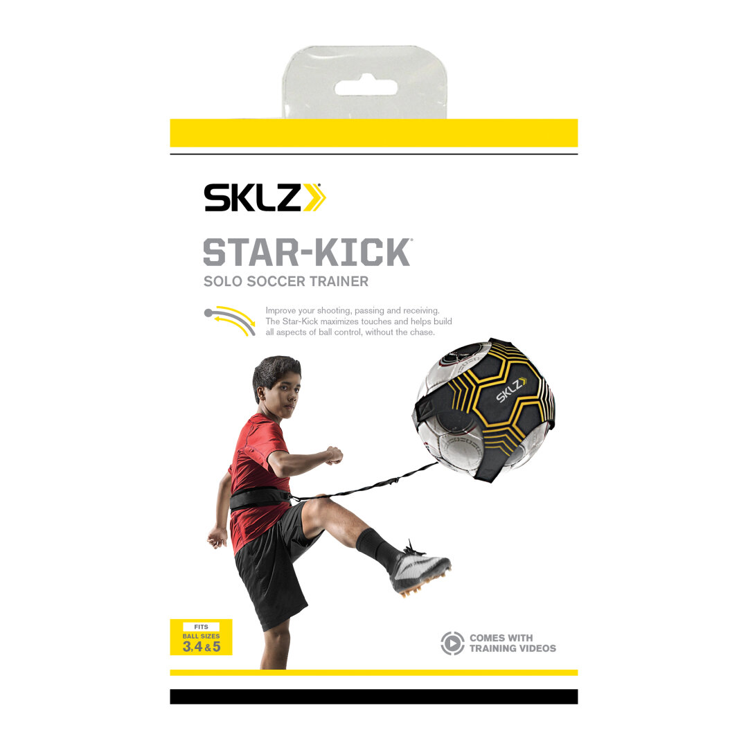 Тренажер с мячом SKLZ Star-Kick, синий - фото №7