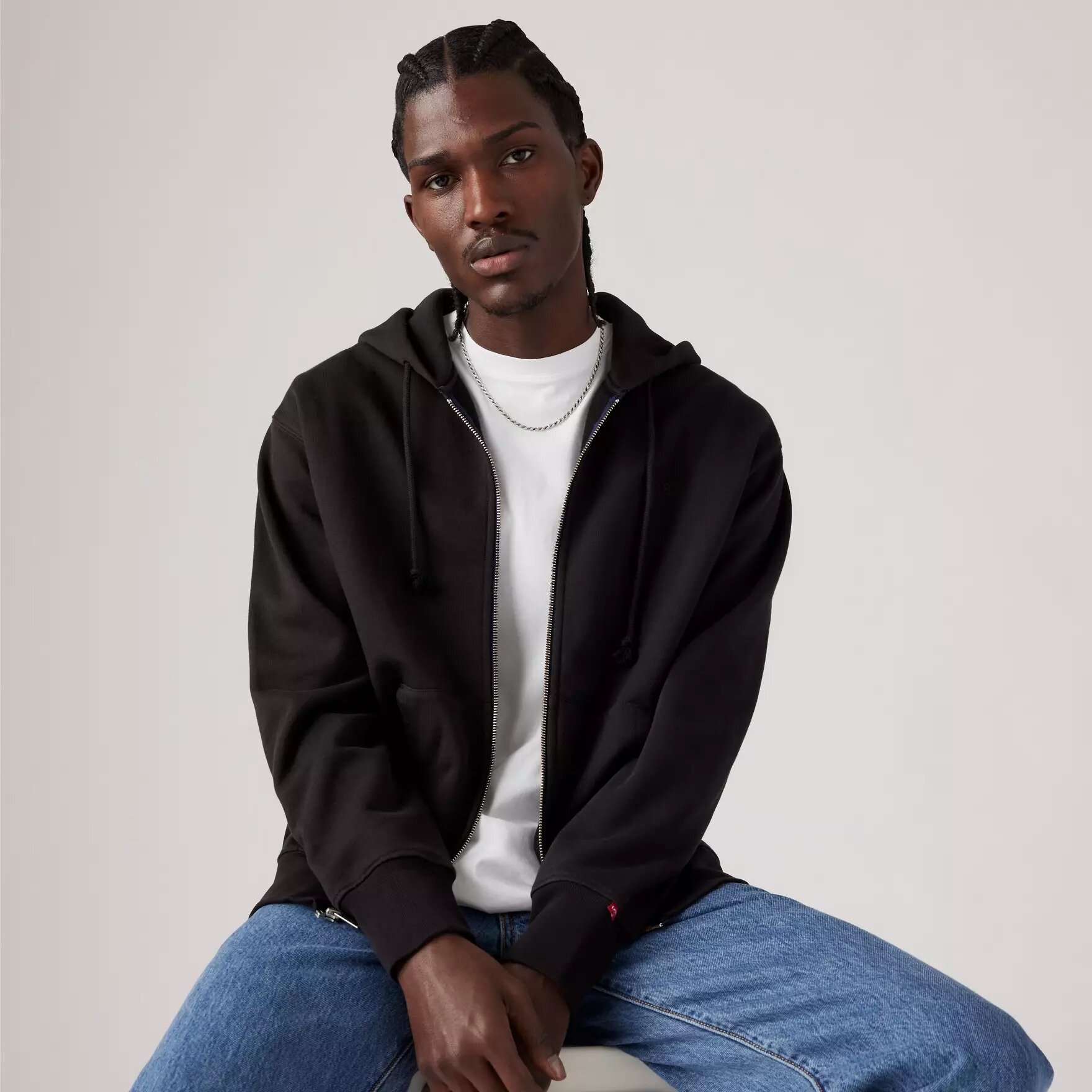 Толстовка Levi's Authentic Full Zip Sweatshirt, размер XL, , черный — фото 1