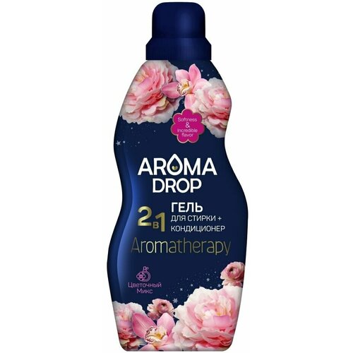 Гель для стирки Aroma Drop, 1 л, универсальный, Цветочный микс 2в1