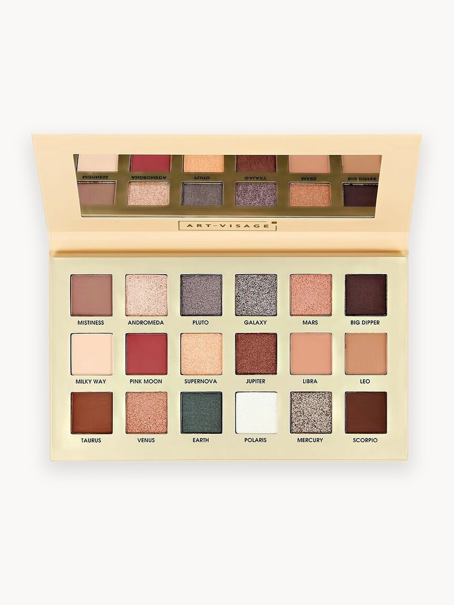 ART-VISAGE Палетка теней для век 18 тонов "UNIVERSE", 18х1,2 г, Nude (нюдовая)