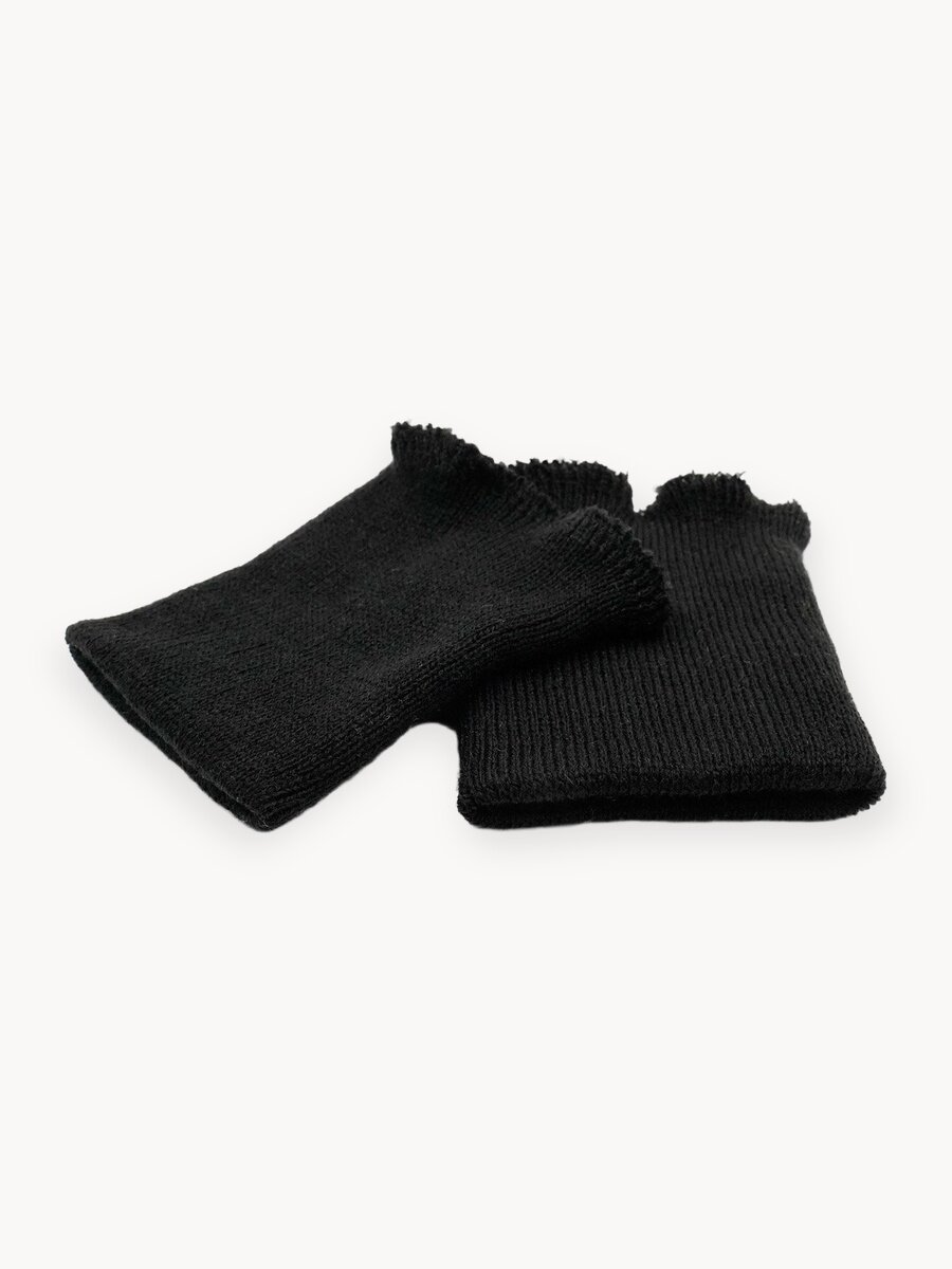 Манжеты на рукава трикотажные 8*9,5 см, 1 пара, средней плотности, раппорт 1х1, 14 класс, Айрис (черные)