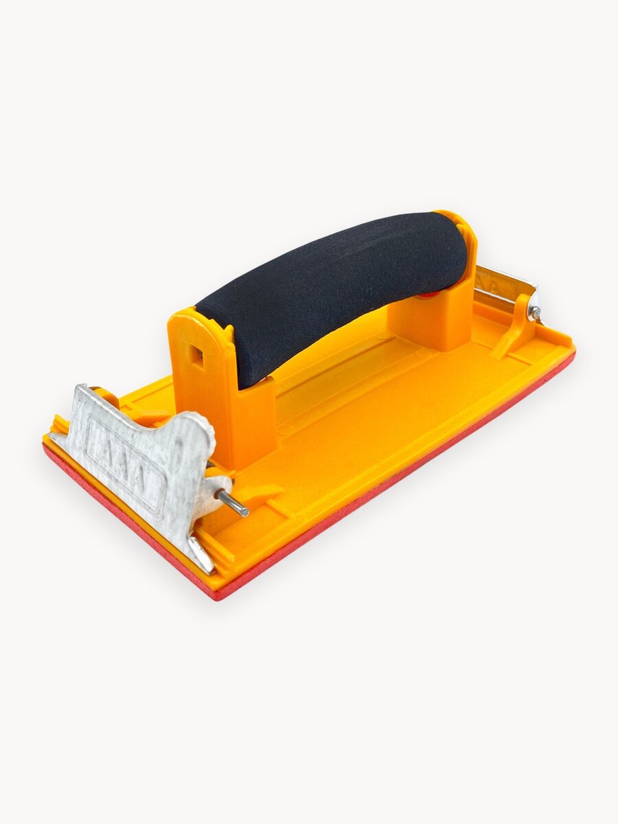 Держатель для наждачной бумаги Boomshakalaka, 180 х 85 мм, для дерева, для полировки стен, шлифовальный блок, цвет желтый