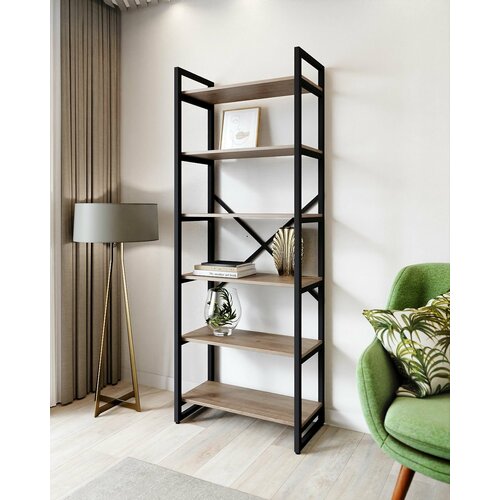 Стеллаж BRUNO 6 полок (180х68х34) Дуб Давос