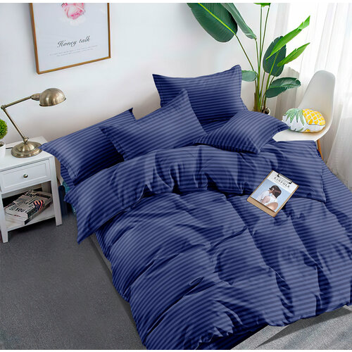 ESS33/57 Постельное белье евро-макси из премиум сатин-страйпа ( Наволочки 50*70, Пододеяльник 220*240, простыня 235*260))