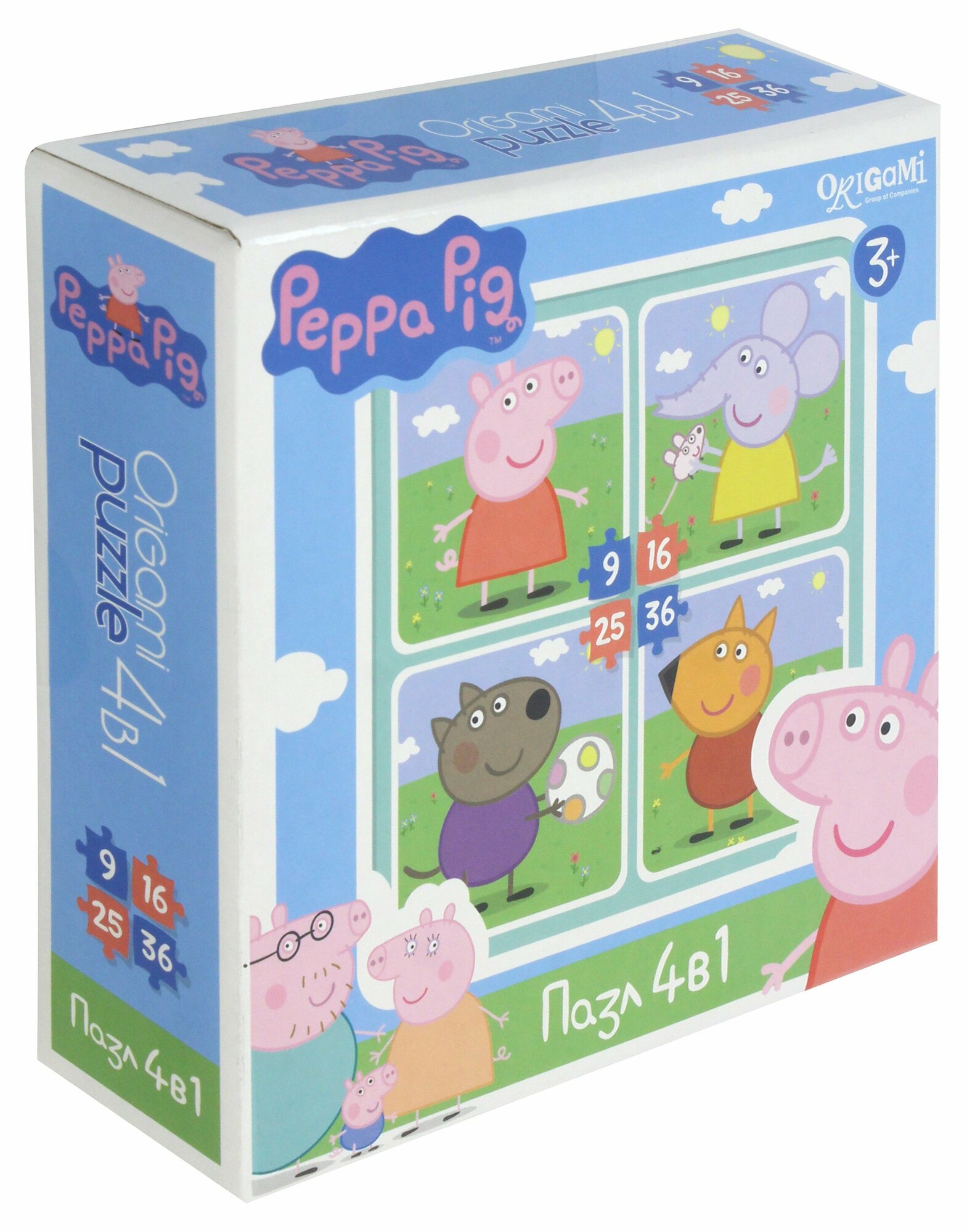 Набор пазлов 4 в 1 PeppaPig. На прогулке