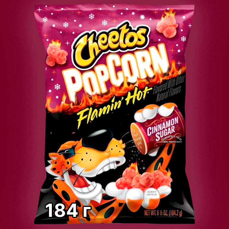 Кукурузные чипсы Cheetos Popcorn Flamin' Hot Cinnamon Sugar 1 шт. 184.2 г США