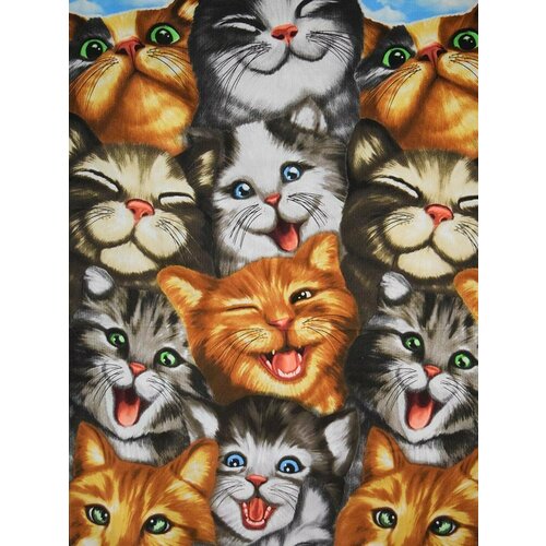 Полотенце вафельное 100 хб Котофеи 150х90 598₽