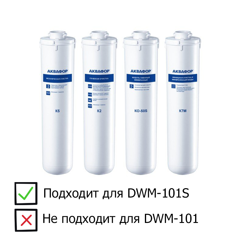 Аквафор Комплект модулей для DWM-101S с мембраной, 4 шт.