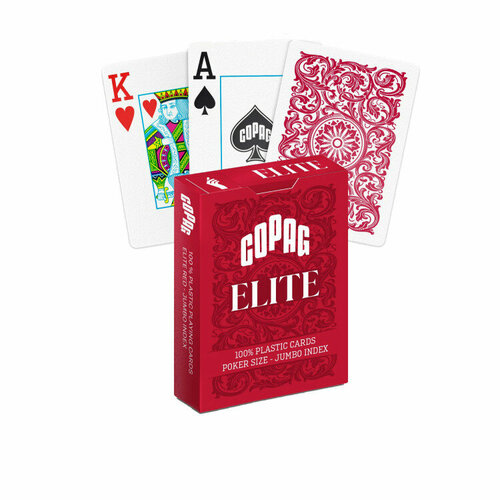 Игральные карты пластиковые Copag Elite Jumbo Index, красные игральные карты texas holdem jumbo index 100% пластик синие