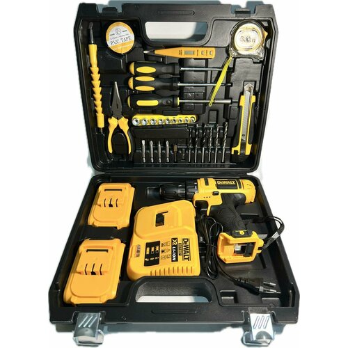 Дрель-шуруповёрт 21V аналог с двумя аккумуляторами и набором инструментов 668500₽