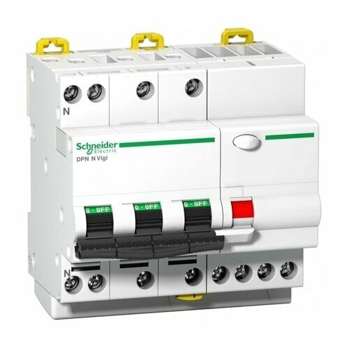 Дифавтомат Schneider Electric Acti9 4P 32А (C) 6кА 300мА (AC) A9D41732 автоматический выключатель schneider electric a9k24106 acti9 1p тип хар ки c 6 а 230 в ac 6ка