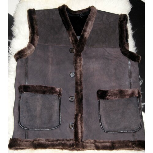 Жилет , размер 58, коричневый