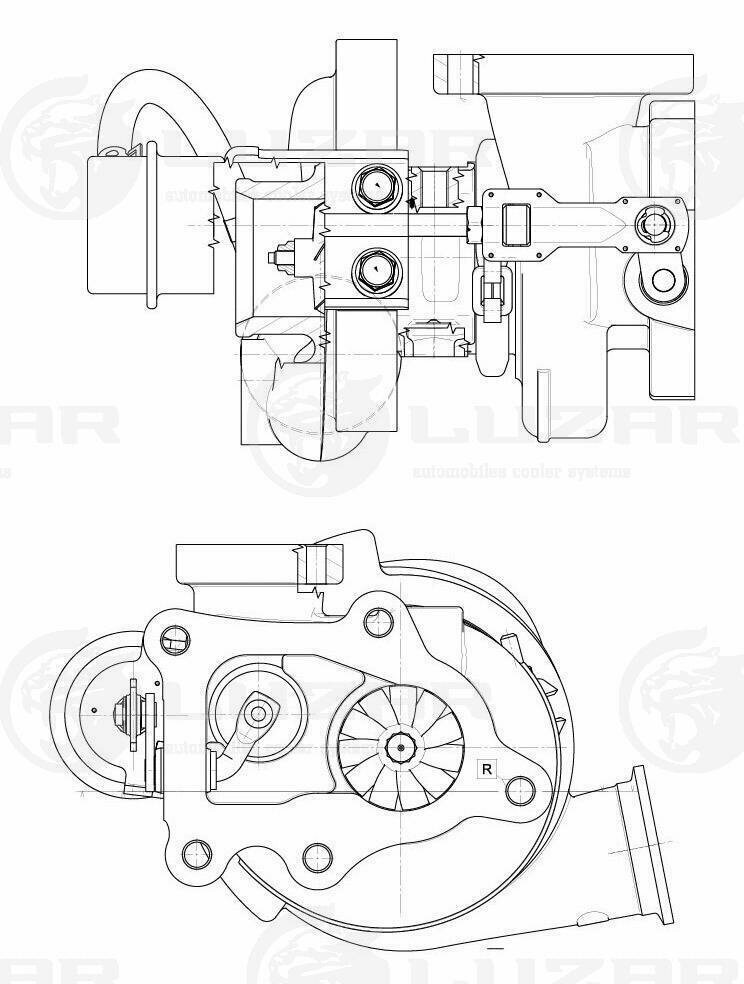 Турбокомпрессор для а/м ГАЗель-Бизнес Cummins ISF2.8 E-3 (тип HE200WG) LUZAR - фото №8