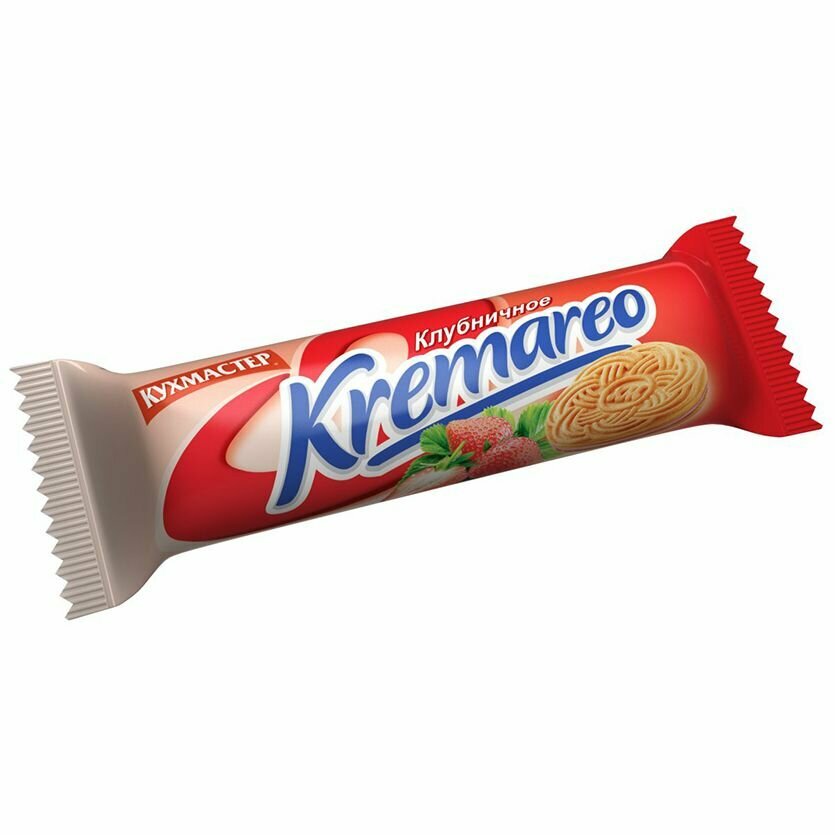Печенье КУХМАСТЕР Kremareo с клубникой, 100 г - фото №2