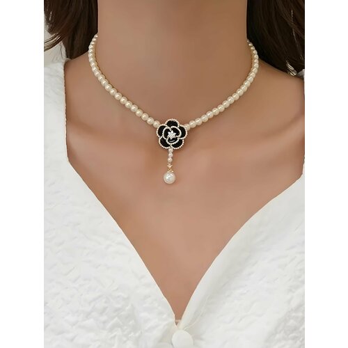 Колье ROYAL JASMINE, жемчуг имитация, искусственный камень, длина 45 см, белый