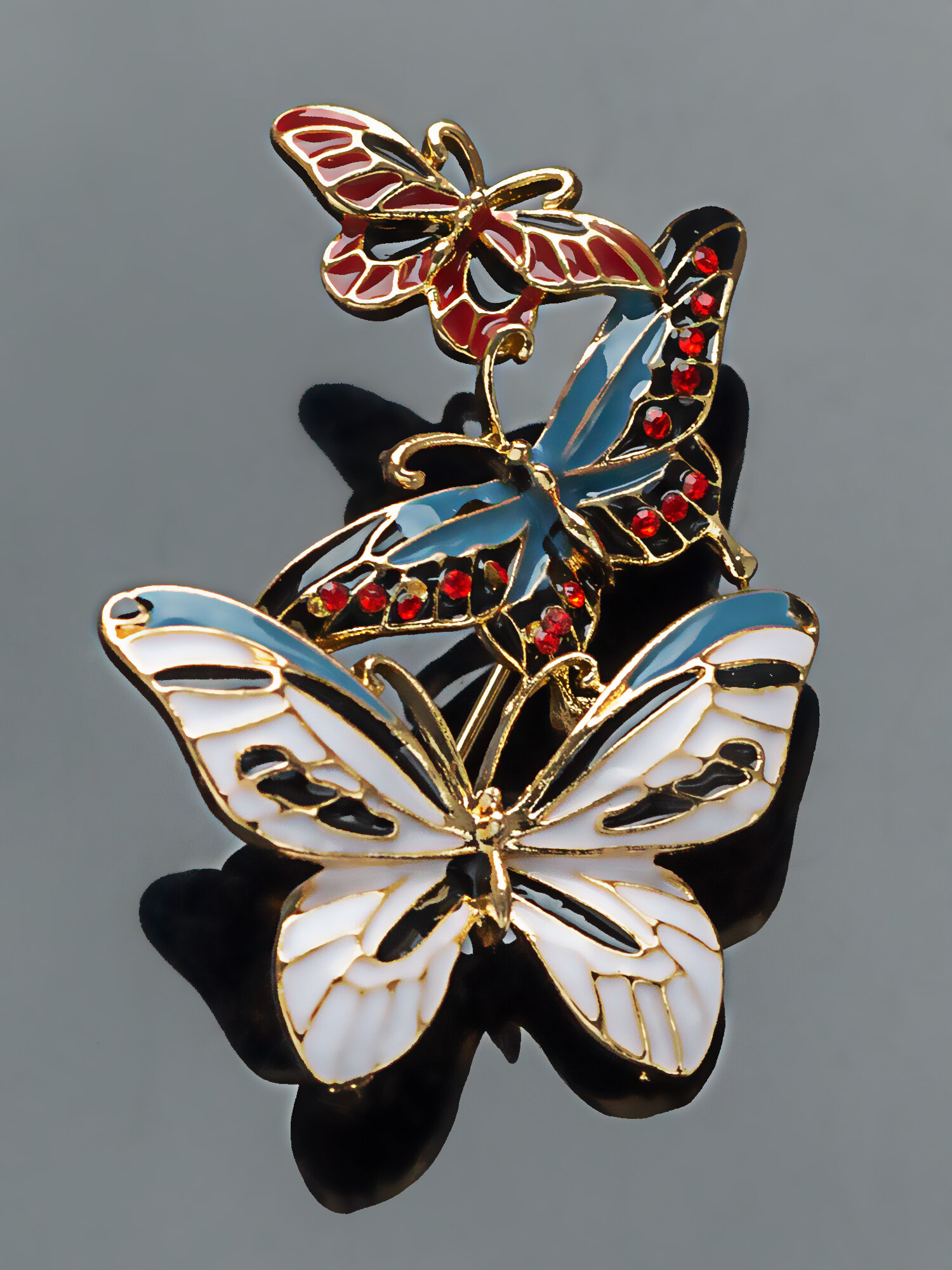 Брошь женская Бабочки от бренда Petro-Jewelry. Украшение на булавке, эмаль