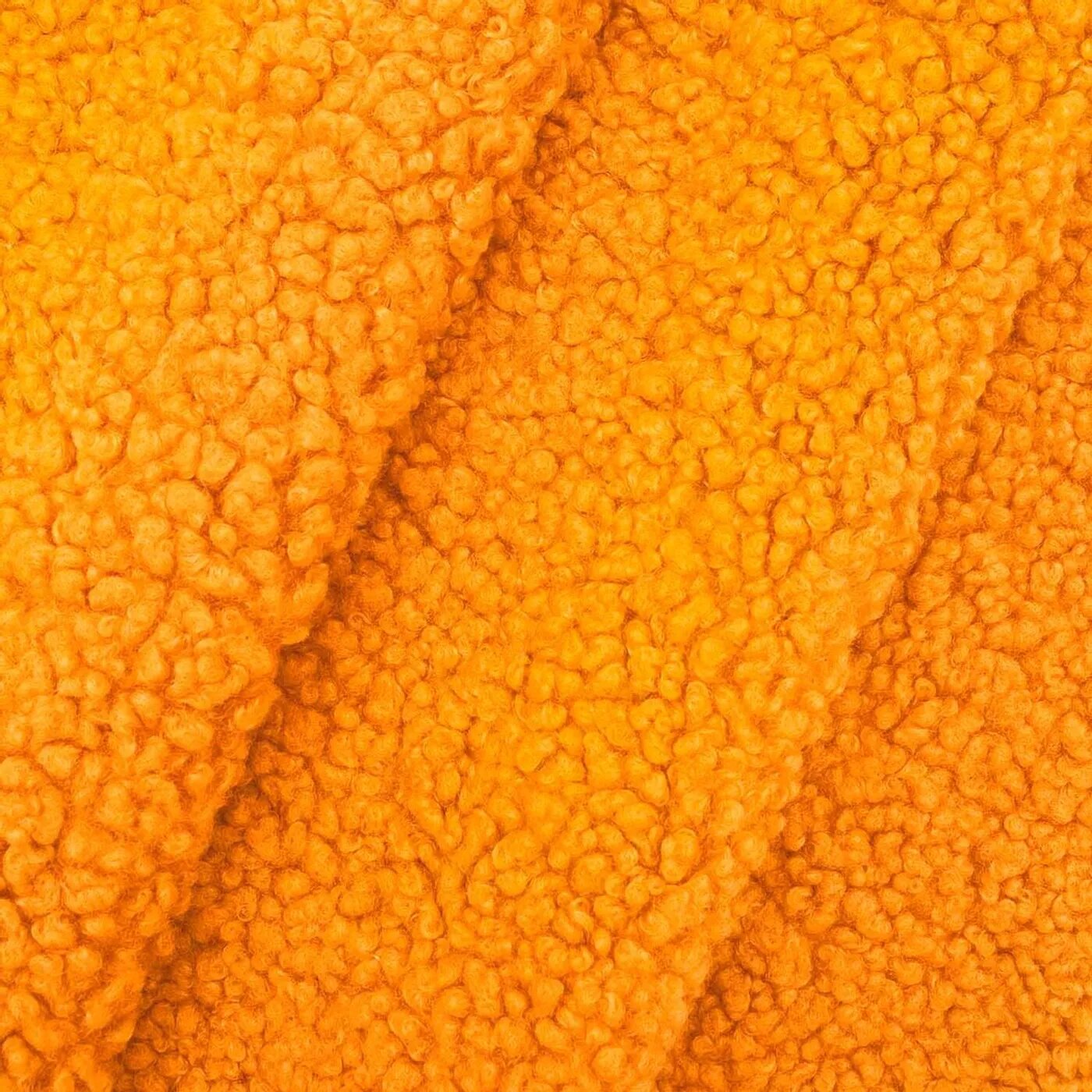 Мех искусственный Astra Craft кудрявый трикотаж 50х50 см 8 желто - оранжевый
