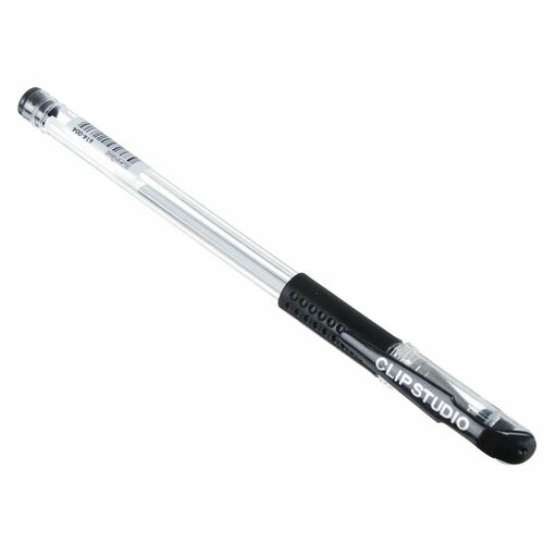 Ручка гелевая черная, с резиновым держателем