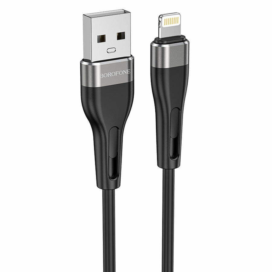 Кабель для айфон USB BOROFONE BX46 Rush USB - Lightning, 2.4А, 1 м, черный