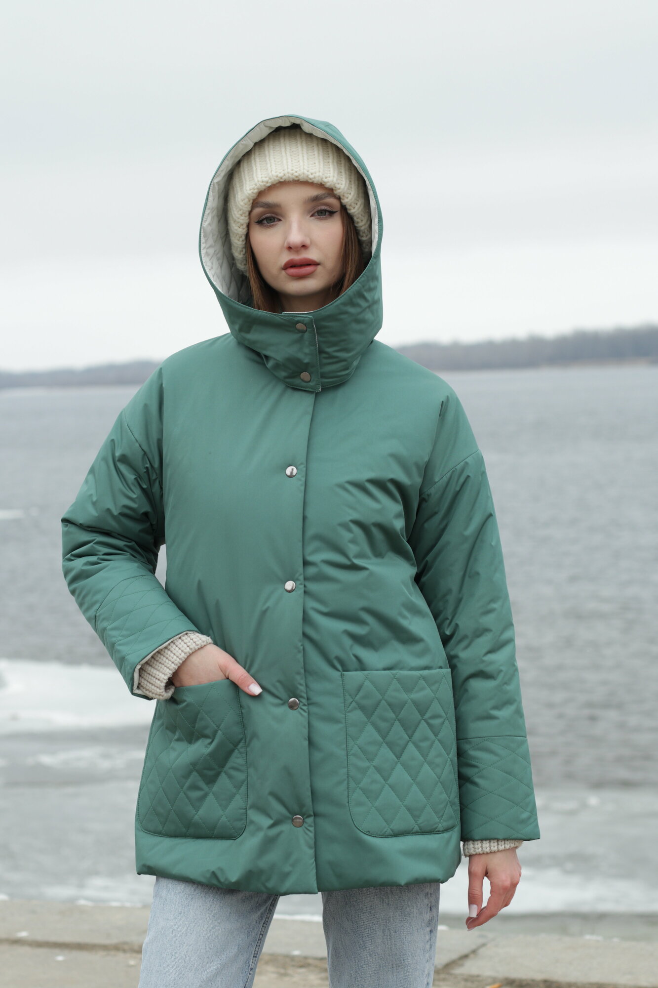 Куртка-рубашка зеленый 