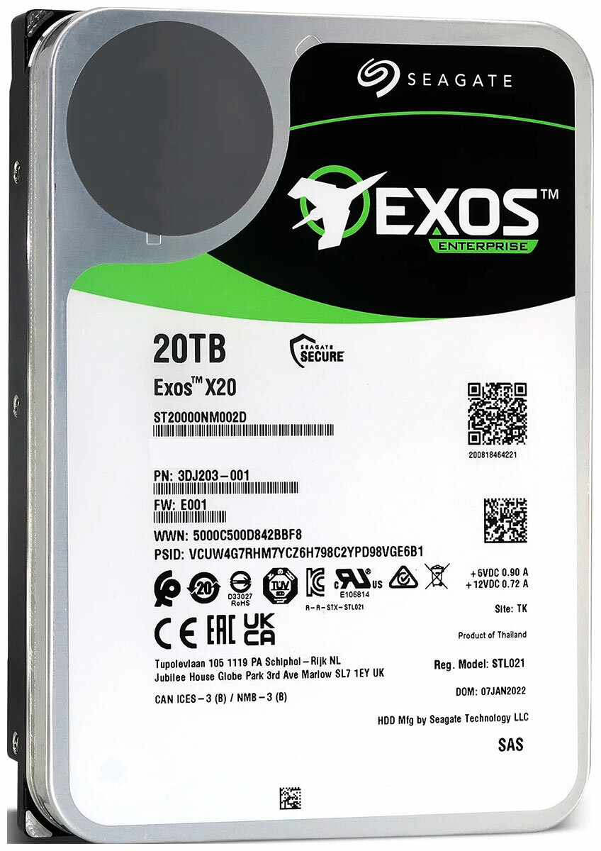 Жесткий диск HDD Seagate 7200RPM 20TB (ST20000NM002D) - фото №13