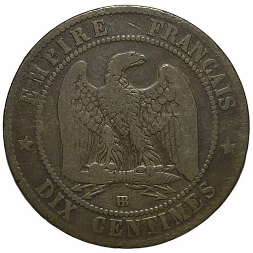 Франция 10 сантимов 1865 г. (BB) франция 5 сантимов 1854 г bb