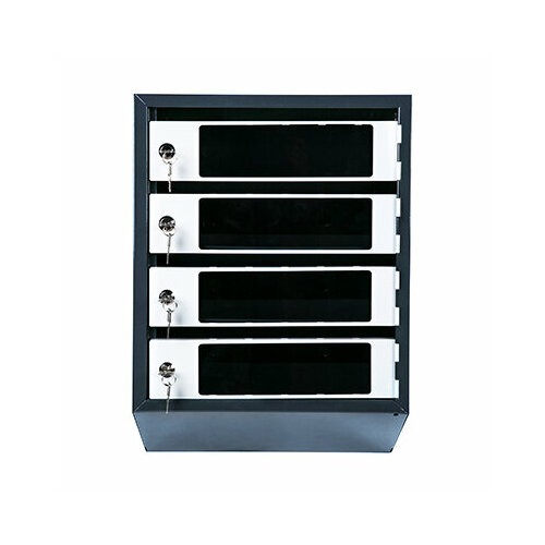 Почтовый ящик Стандарт 4-х секционный, прозрачная дверца, ЯПР- ПД Серый антрацит