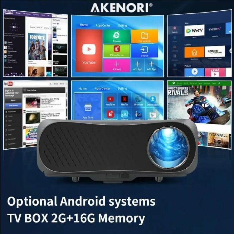 Мультимедийный 4K проектор Akenori LED-345MA CAIVVEI 3D