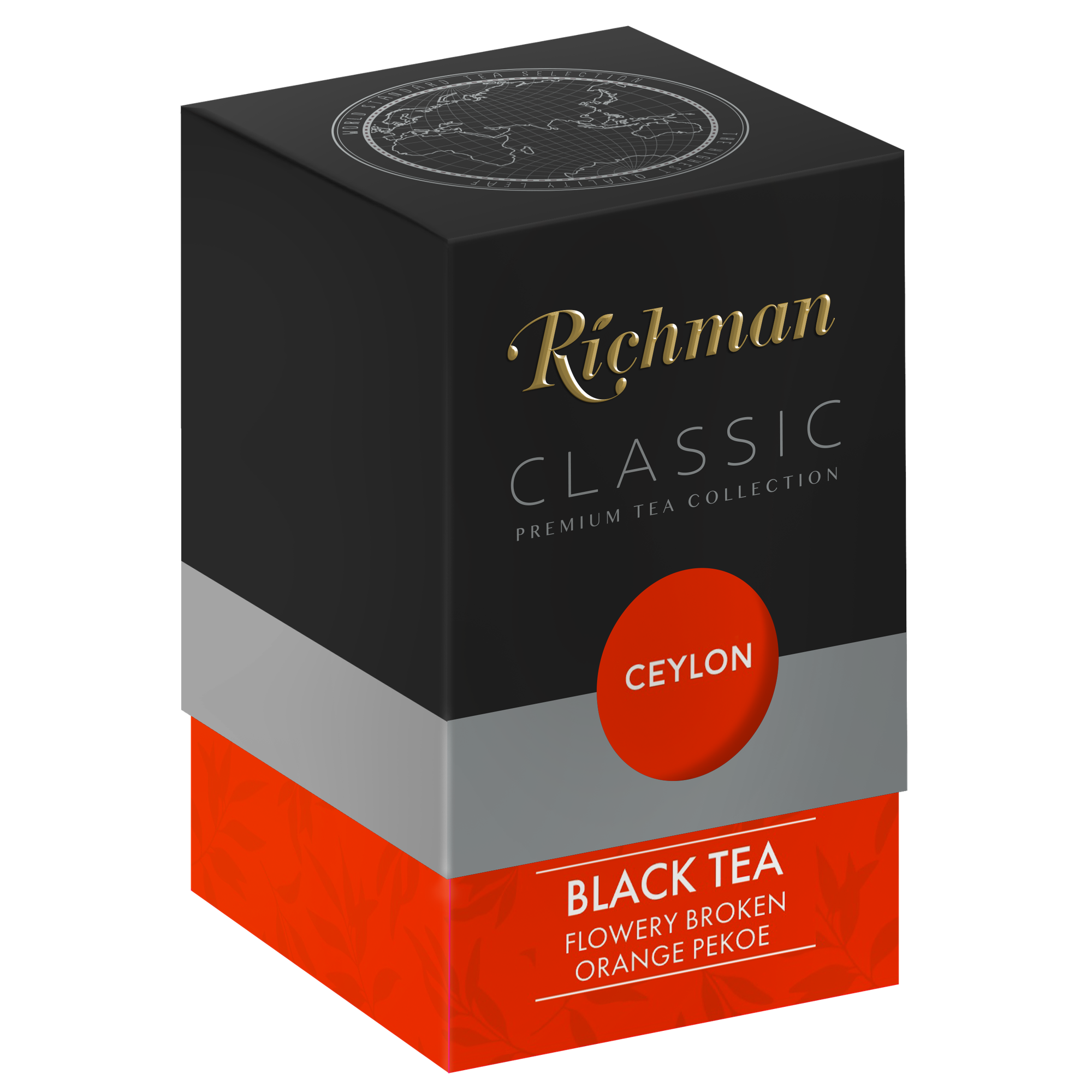 Чай Richman Classic черный среднелистовой, стандарт "Flowery Broken Orange Pekoe" FBOP 100г цейлон, картонная коробка