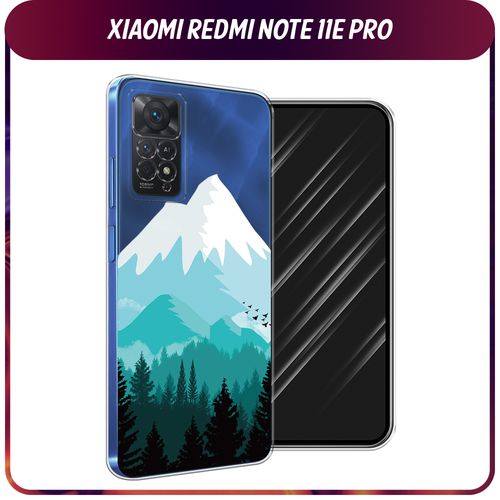 Силиконовый чехол на Xiaomi Redmi Note 11 Pro/11 Pro 5G/11E Pro / Сяоми Редми Нот 11E Про Синяя снежная гора, прозрачный силиконовый чехол на xiaomi redmi note 11 pro 11 pro 5g 11e pro сяоми редми нот 11e про синие ирисы прозрачный