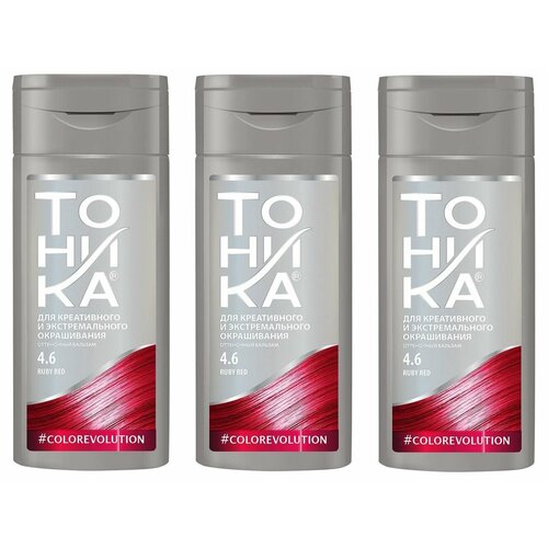 Тоника Оттеночный бальзам ColoRevolution тон 4.6 Ruby Red, 150 мл, 3 шт