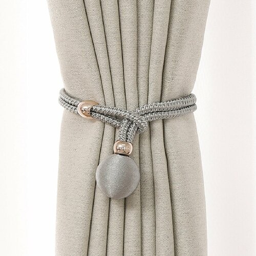 Подхват для штор, серый, 2 штуки