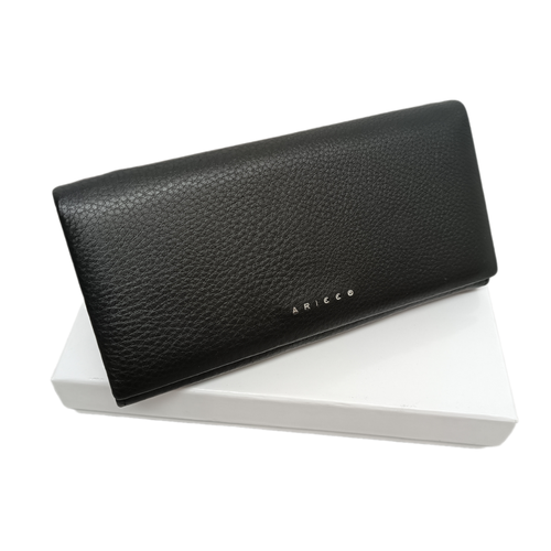 Кошелек Alfa Ricco, фактура гладкая, матовая, черный