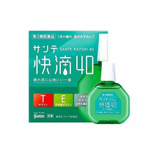 Santen Освежающие капли для глаз Sante Kaiteki 40, 12 мл