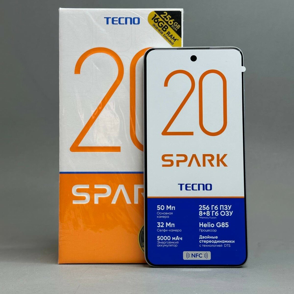 Смартфон TECNO Spark 20 8/256 ГБ RU, Dual nano SIM, cyber white
