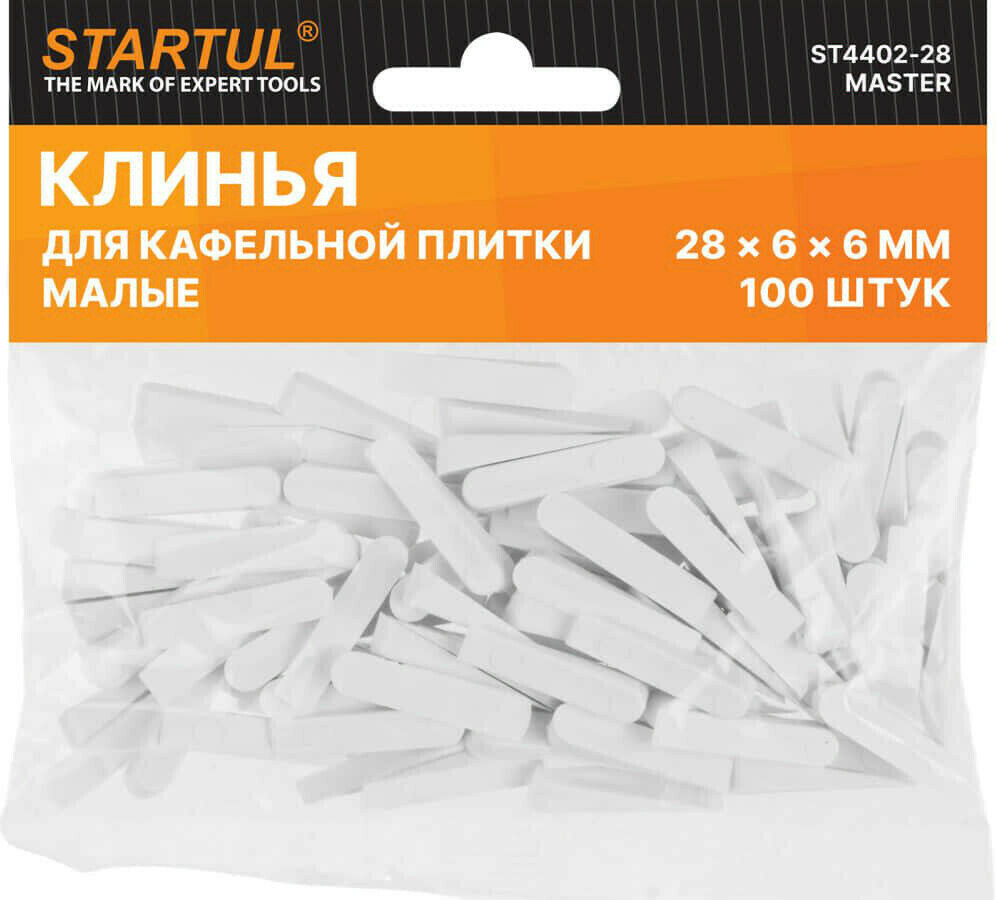 Клин д/каф. плитки малый 28х6х6мм 100шт STARTUL MASTER (ST4402-28)